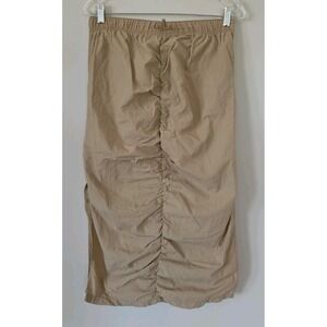 Love Tree Parachute Skirt Tan Side Slits Pockets Womans Size Large
